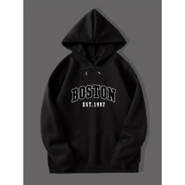 BOSTON Men's Hooded Sweatshirt - Stylish Pullover for Fall/Winter