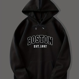 BOSTON Men's Hooded Sweatshirt - Stylish Pullover for Fall/Winter