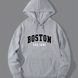 BOSTON Men's Hooded Sweatshirt - Stylish Pullover for Fall/Winter