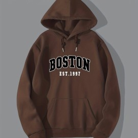 BOSTON Men's Hooded Sweatshirt - Stylish Pullover for Fall/Winter