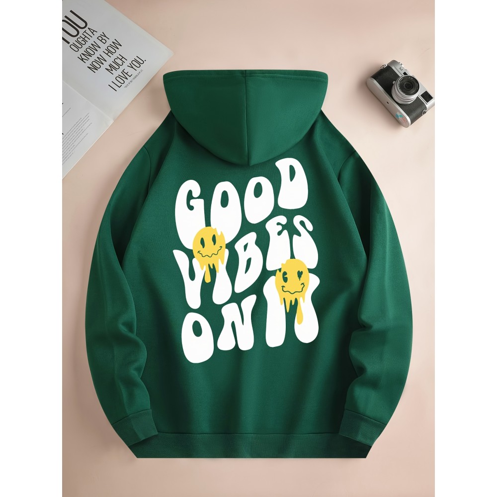 Creative Letter Pattern Print Hoodie for Men - Casual Graphic Design Pullover Sweatshirt with Kangaroo Pocket - Streetwear for Winter Fall