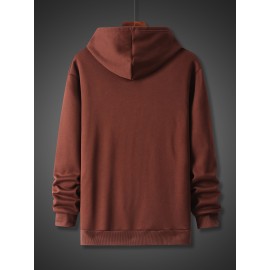 Men's Fashion Letter Print Hoodie - Trendy Sweatshirt with Kangaroo Pocket for Fall/Winter