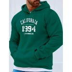 1994 Letter Print Men's Hooded Sweatshirt - Fleece Lined and Warm