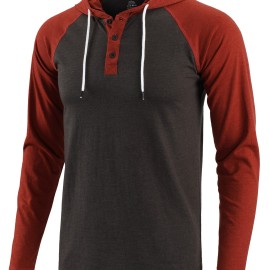 Men's Color Blocking Lightweight Hoodie with Pockets - Active Breathable Long Sleeve Button Up Sweatshirt for Spring and Fall