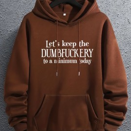 DUMFUCKERY Men's Graphic Print Hoodie with Kangaroo Pocket - Comfy Loose Trendy Pullover for Autumn/Winter