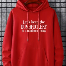 DUMFUCKERY Men's Graphic Print Hoodie with Kangaroo Pocket - Comfy Loose Trendy Pullover for Autumn/Winter