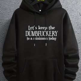 DUMFUCKERY Men's Graphic Print Hoodie with Kangaroo Pocket - Comfy Loose Trendy Pullover for Autumn/Winter