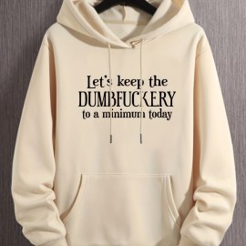 DUMFUCKERY Men's Graphic Print Hoodie with Kangaroo Pocket - Comfy Loose Trendy Pullover for Autumn/Winter