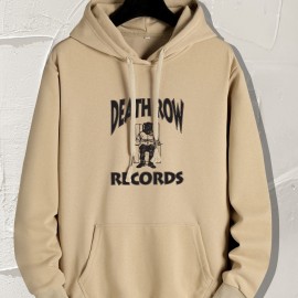 Men's Death Row Graphic Print Hoodie - Casual Streetwear Pullover Sweatshirt for Winter/Fall - Great Gift Idea