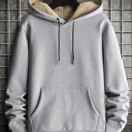 Men's Graphic Design Fleece Hoodie - Warm and Stylish Streetwear for Winter and Fall