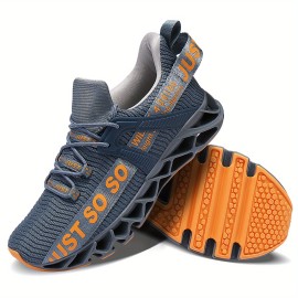 Men's Trendy Street Style Colour Block Breathable Blade Type Running Shoes, Comfy Non Slip Durable Lace Up Sneakers For Men's Outdoor Activities