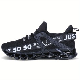 Men's Trendy Street Style Colour Block Breathable Blade Type Running Shoes, Comfy Non Slip Durable Lace Up Sneakers For Men's Outdoor Activities