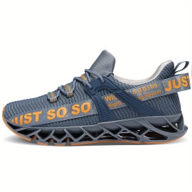 Men's Trendy Street Style Colour Block Breathable Blade Type Running Shoes, Comfy Non Slip Durable Lace Up Sneakers For Men's Outdoor Activities