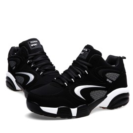 Plus Size Men's Trendy High Top Basketball Shoes, Comfy Non Slip Shock Absorption Sneakers For Men's Outdoor Activities