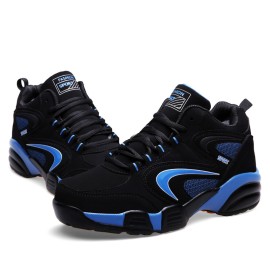 Plus Size Men's Trendy High Top Basketball Shoes, Comfy Non Slip Shock Absorption Sneakers For Men's Outdoor Activities