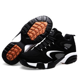 Plus Size Men's Trendy High Top Basketball Shoes, Comfy Non Slip Shock Absorption Sneakers For Men's Outdoor Activities