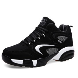 Plus Size Men's Trendy High Top Basketball Shoes, Comfy Non Slip Shock Absorption Sneakers For Men's Outdoor Activities