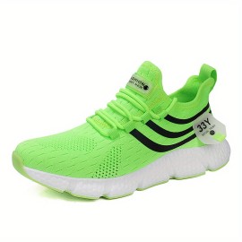 Lightweight and Breathable Men's Athletic Sneakers with Contrasting Color Pattern - Perfect for Running, Basketball, Workout, and Gym - Boost Your Performance