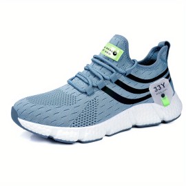 Lightweight and Breathable Men's Athletic Sneakers with Contrasting Color Pattern - Perfect for Running, Basketball, Workout, and Gym - Boost Your Performance