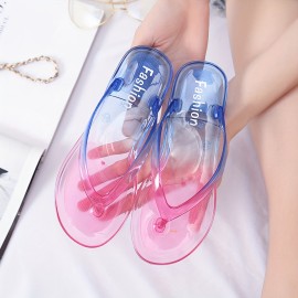 Women's Candy Color Flip Flops, Casual Clip Toe Flat Summer Shoes, Lightweight Beach Shoes