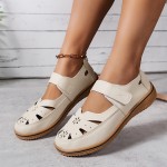 Women's Flower Decor Flat Sandals, Casual Open Toe Summer Shoes, Lightweight Braided Sandals