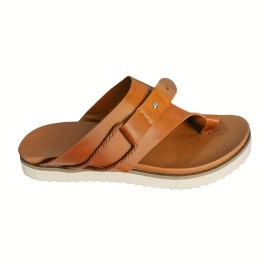 Women's Toe Loop Flat Slides, Retro Open Toe Summer Beach Shoes, Casual Outdoor Slide Sandals