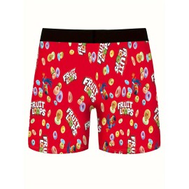 1pc Men's Plus Size Food Graphic Boxer Briefs - Breathable And Comfy Sports Trunks