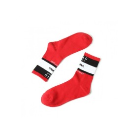 Women Autumn Warm Cotton Socks Elastic Stripes Dance Middle Tube Socks