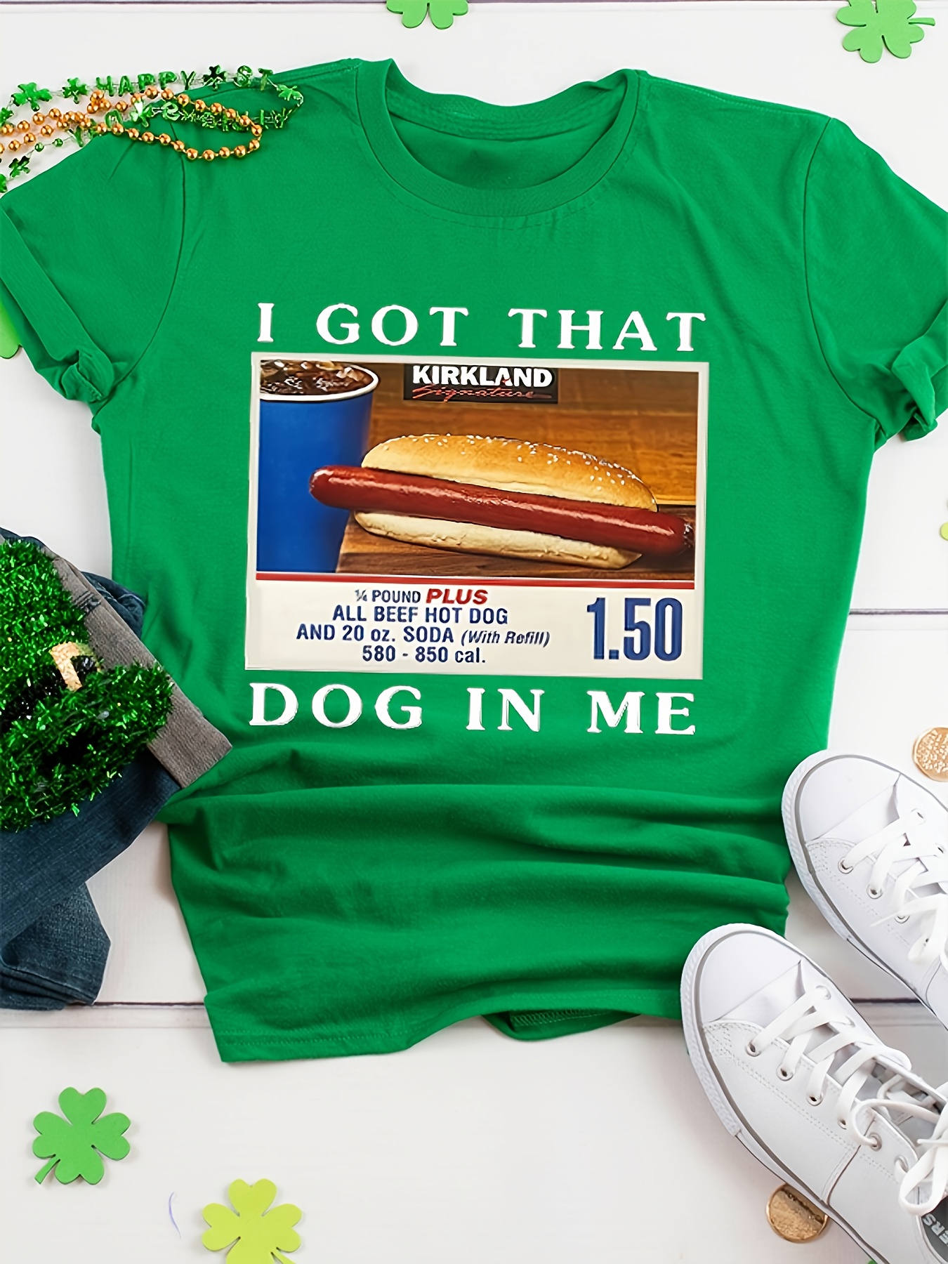 i got that dog in it print t shirt casual short sleeve crew neck top for spring summer womens clothing details 5