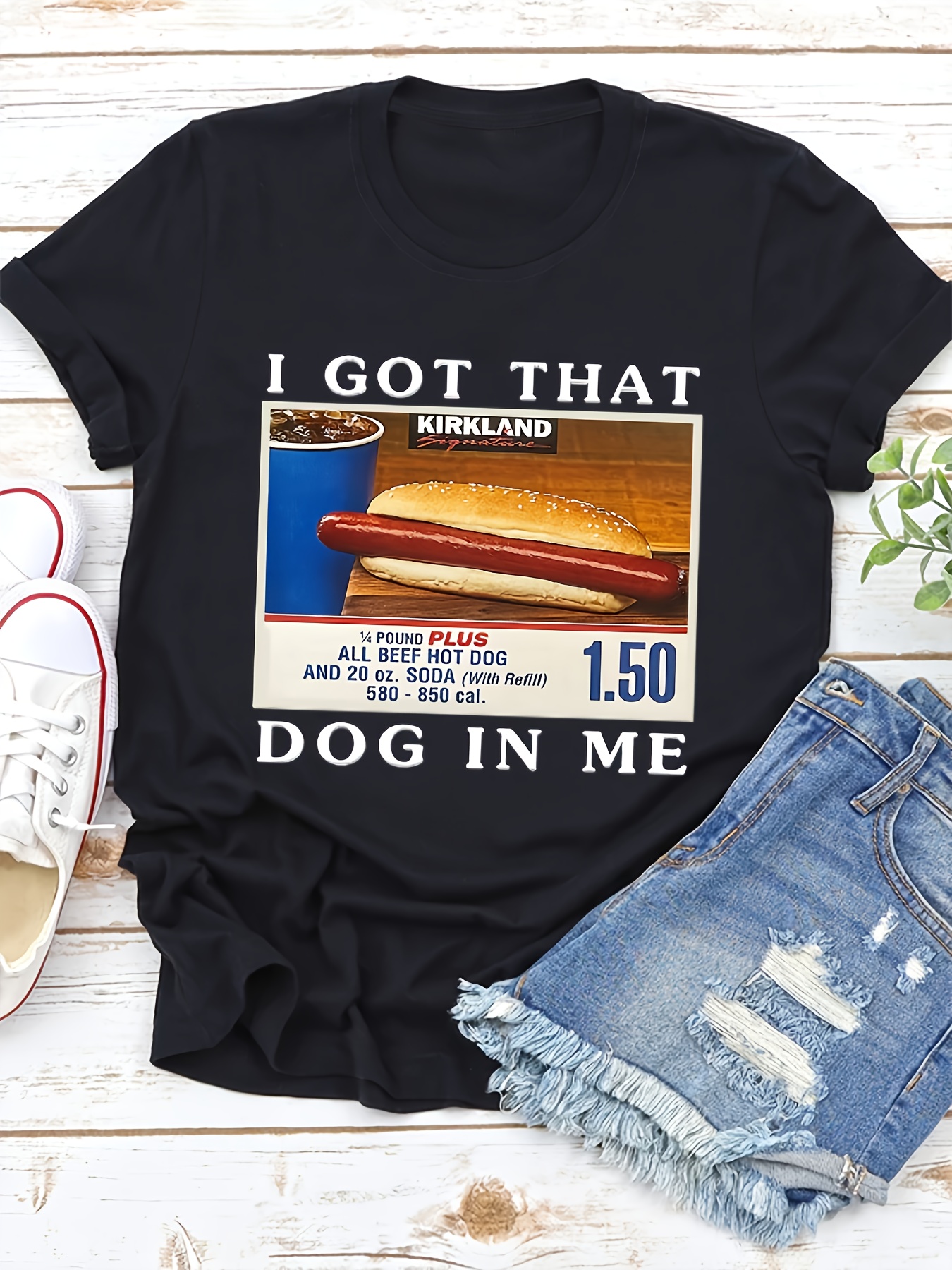 i got that dog in it print t shirt casual short sleeve crew neck top for spring summer womens clothing details 10