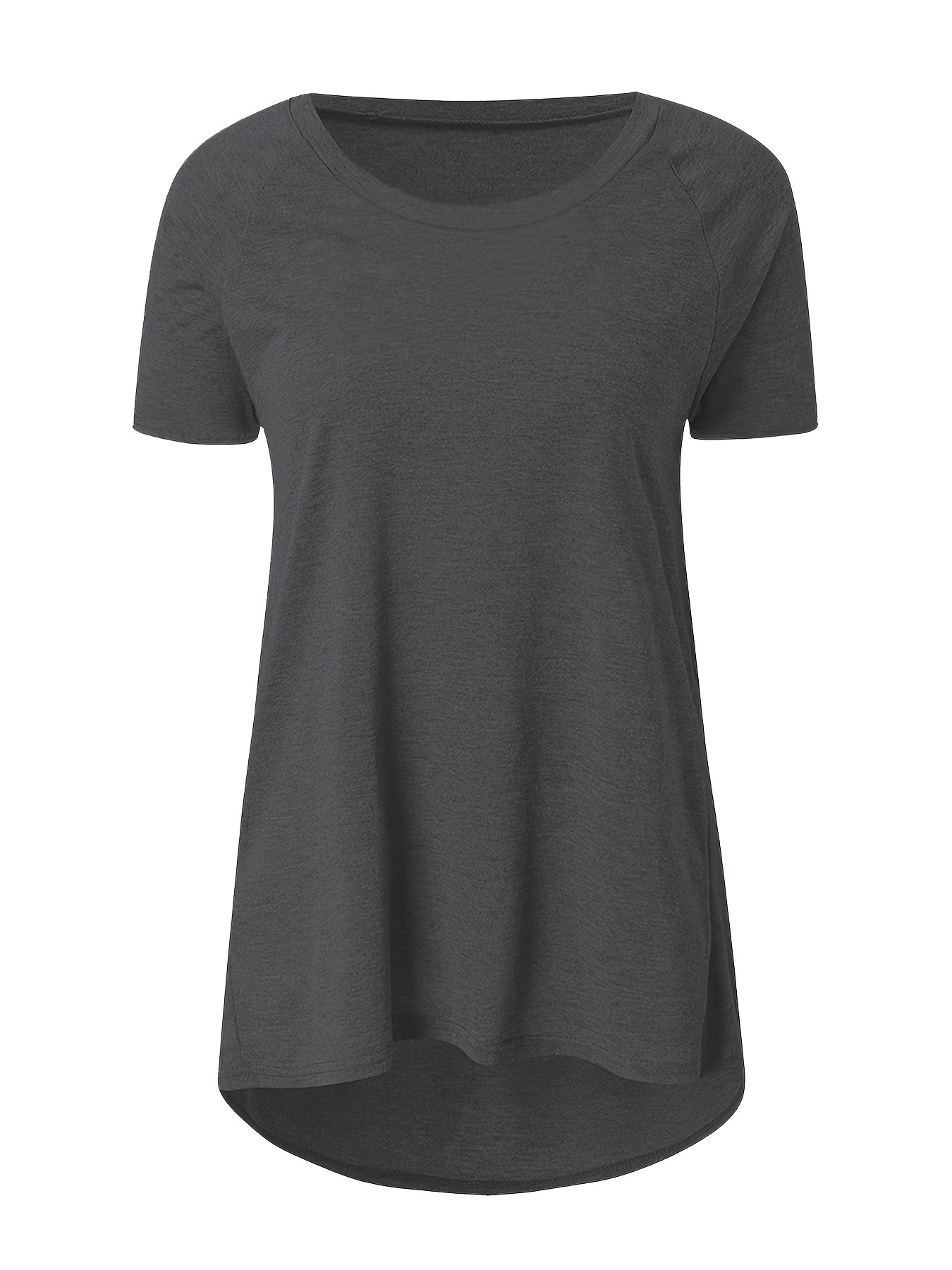 solid longline t shirt crew neck short sleeve t shirt casual every day tops womens clothing details 17