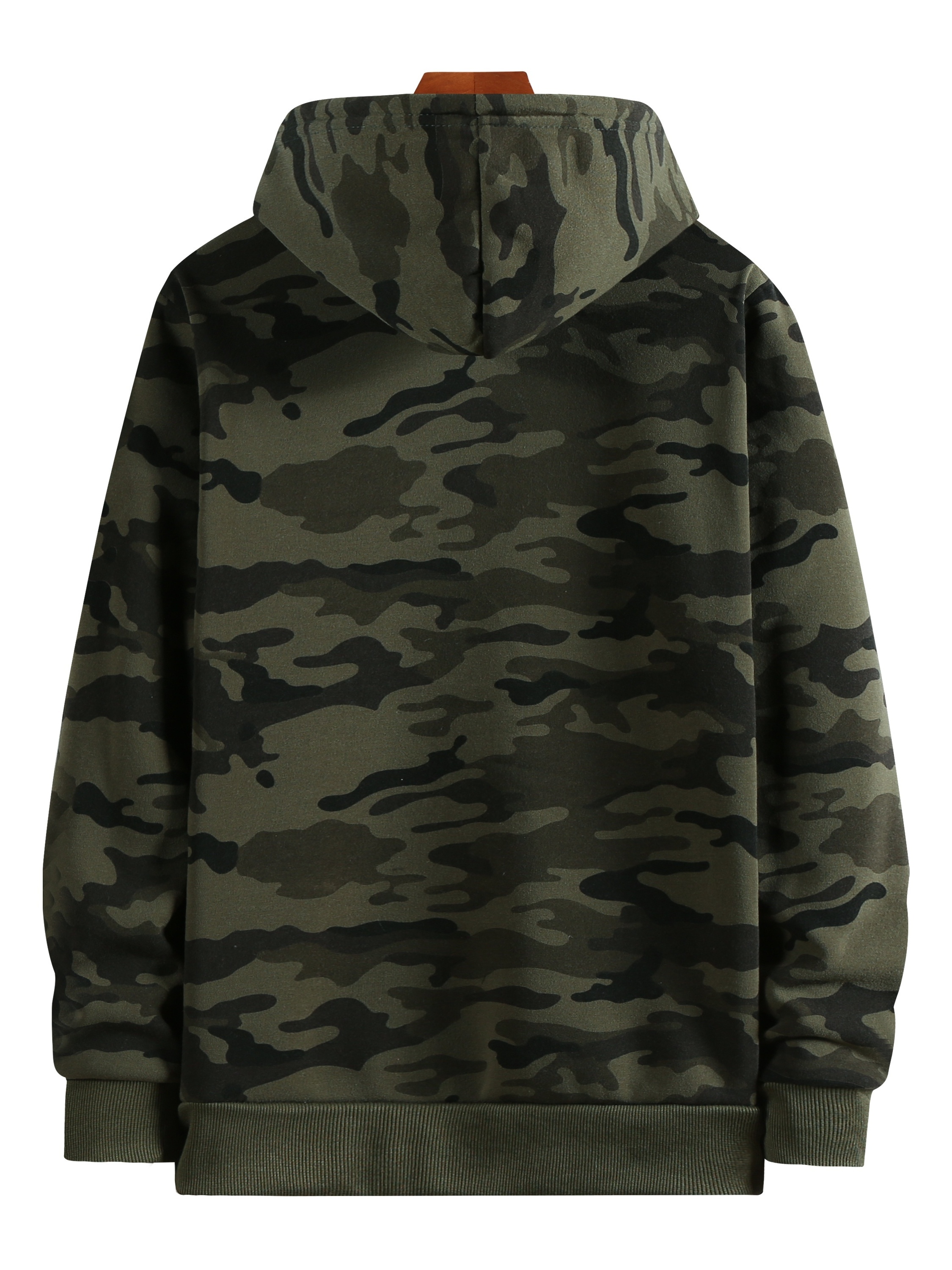 mens camo loose pullover hooded fleece sweatshirt for autumn and winter details 23