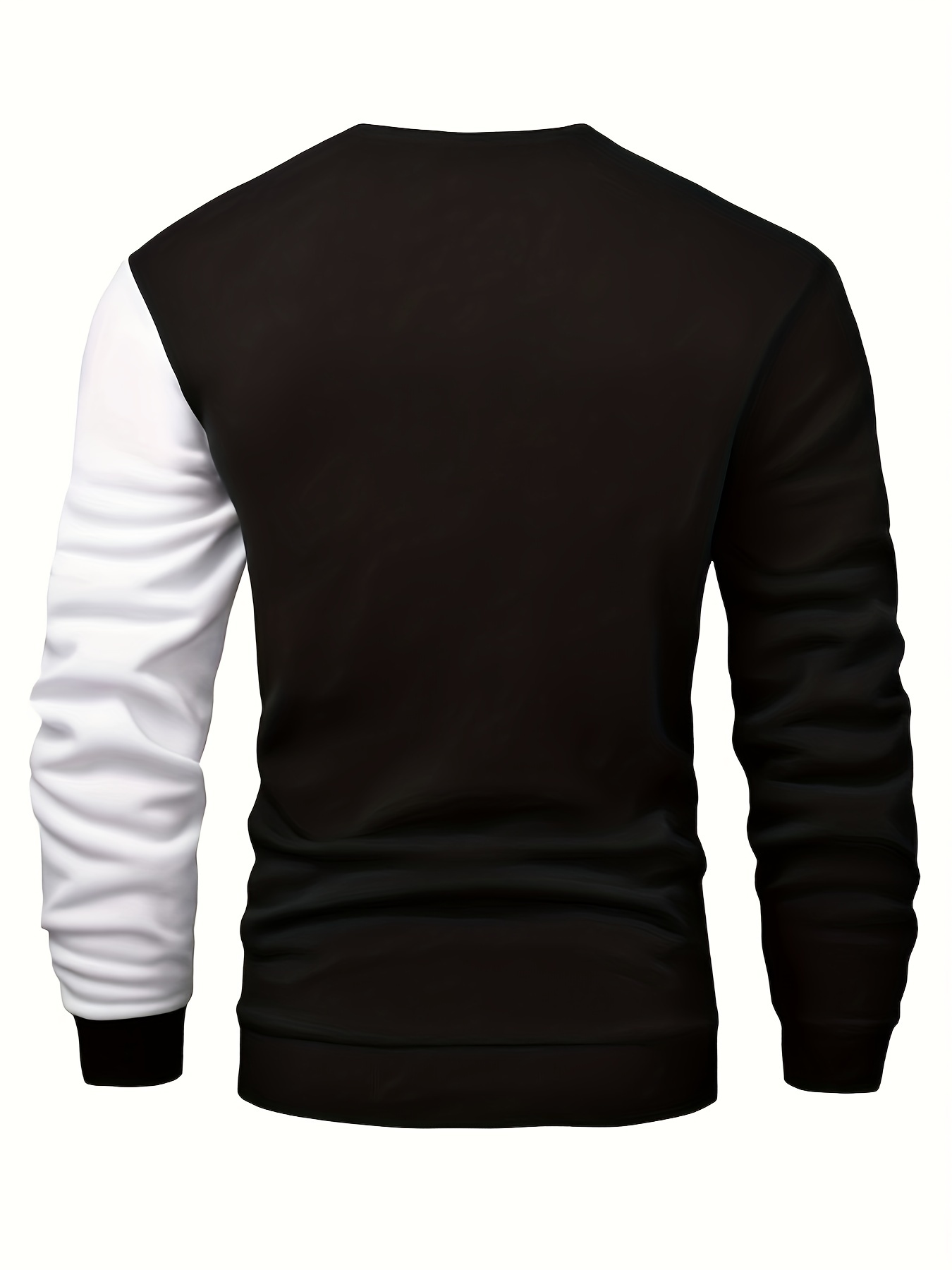 color block trendy sweatshirt mens casual creative design crew neck sweatshirt for men fall winter details 1