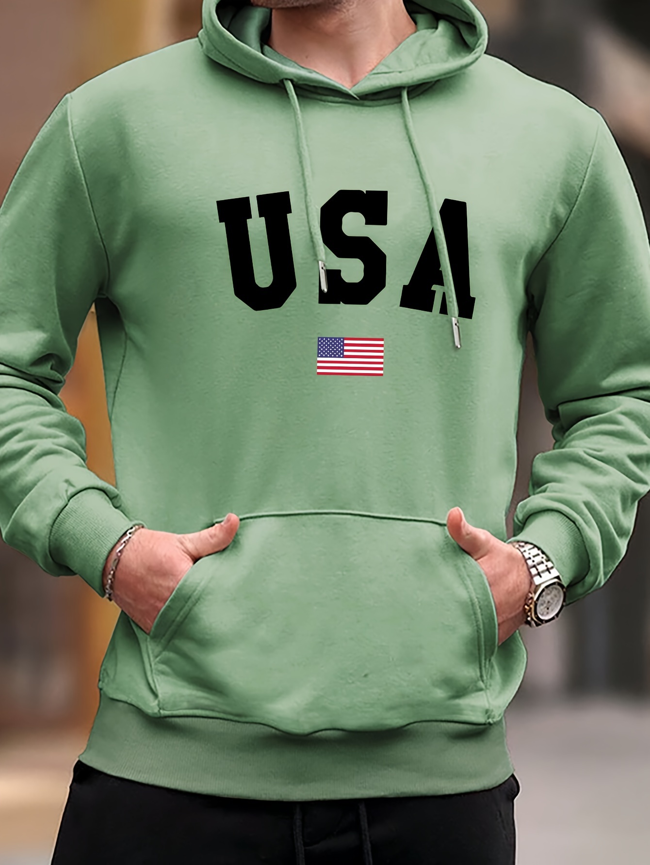 mens hooded sweatshirt fashion usa flag letter print fleece lined warm mens hoodie all match and comfortable mens clothing details 10