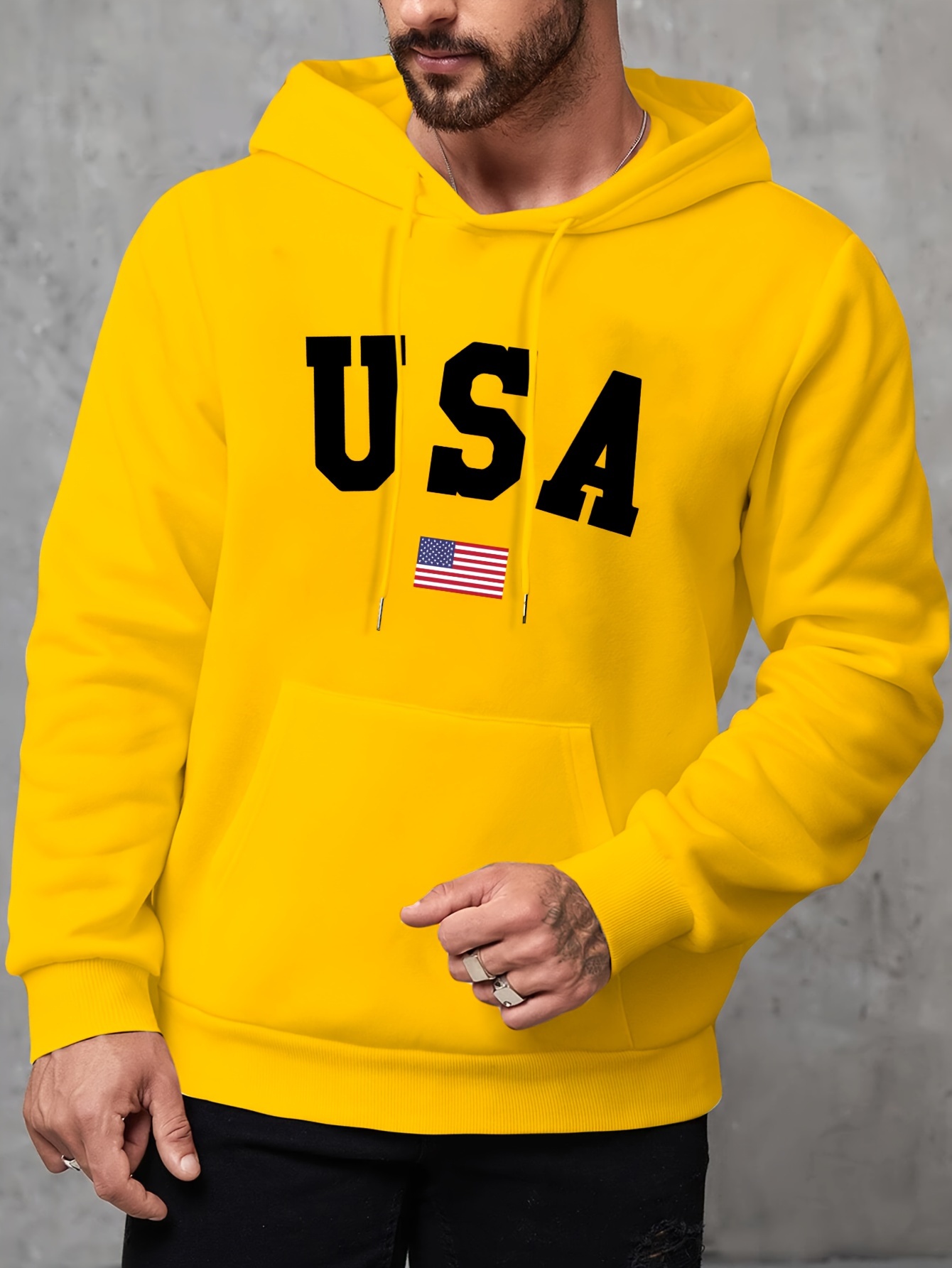 mens hooded sweatshirt fashion usa flag letter print fleece lined warm mens hoodie all match and comfortable mens clothing details 20