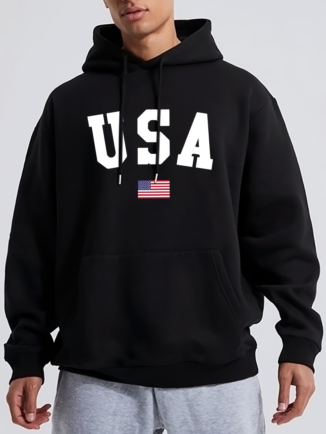 mens hooded sweatshirt fashion usa flag letter print fleece lined warm mens hoodie all match and comfortable mens clothing details 45