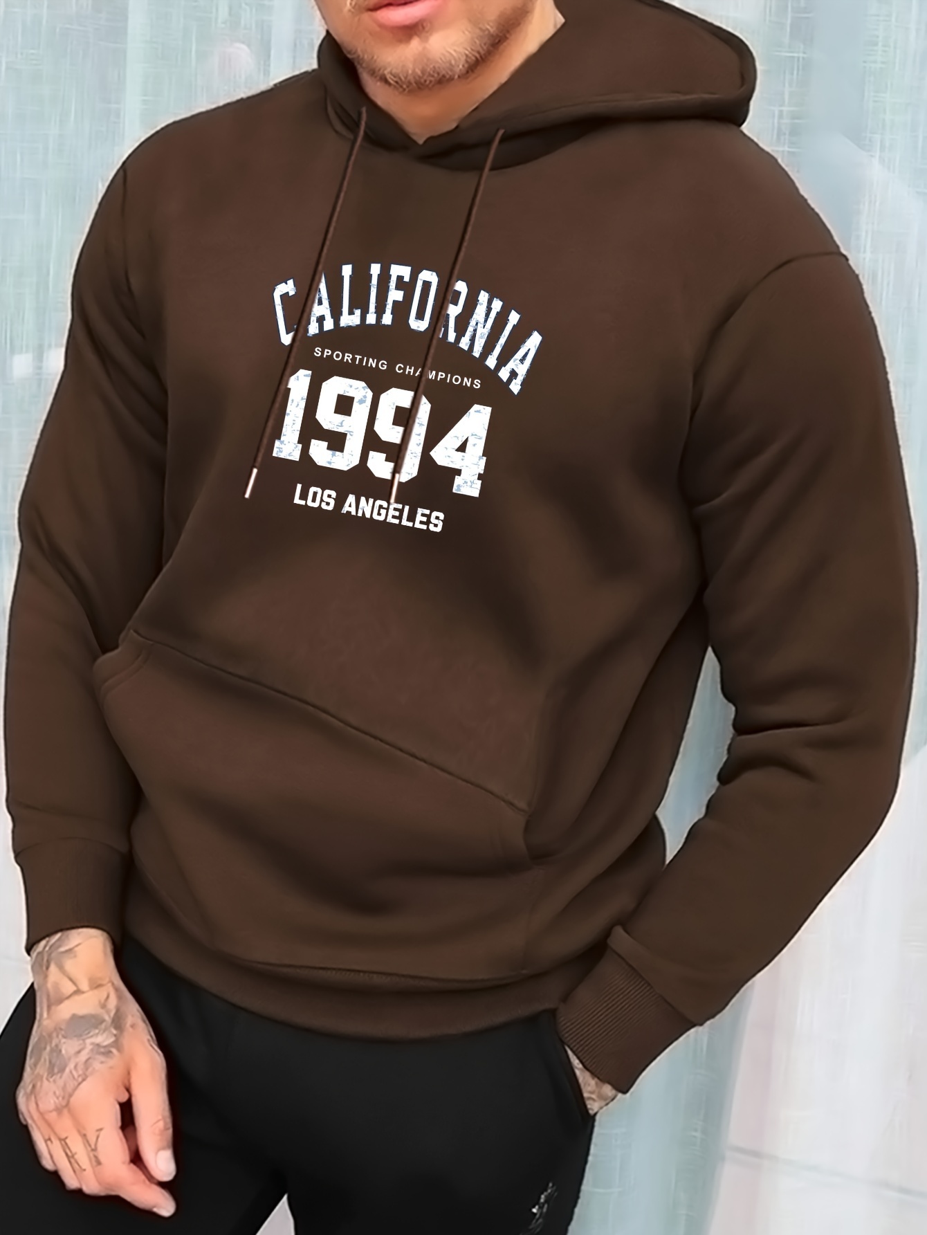 mens hooded sweatshirt fashion 1994 letter print fleece lined warm mens hoodie all match and comfortable mens clothing details 25