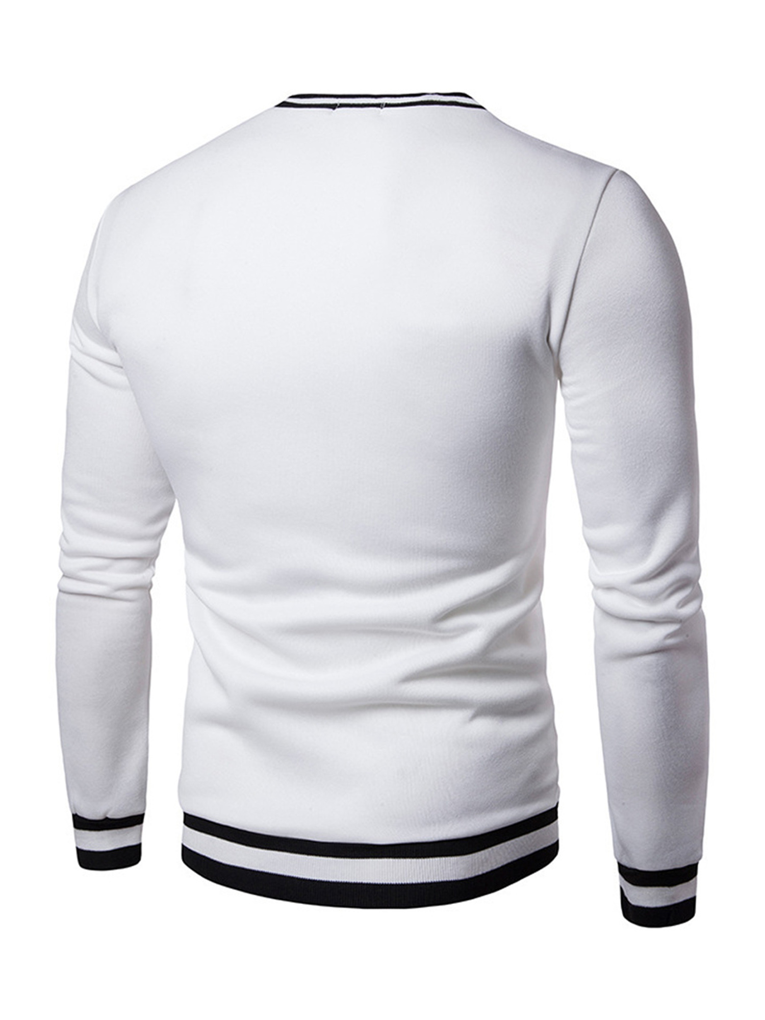 mens colorblock autumn winter warm v neck long sleeve sweatshirt details 4