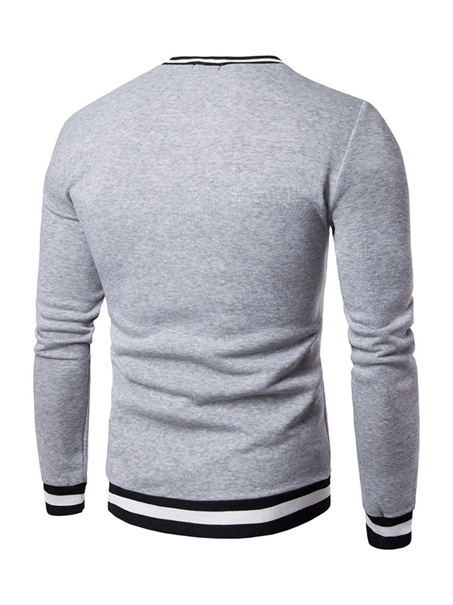 mens colorblock autumn winter warm v neck long sleeve sweatshirt details 5