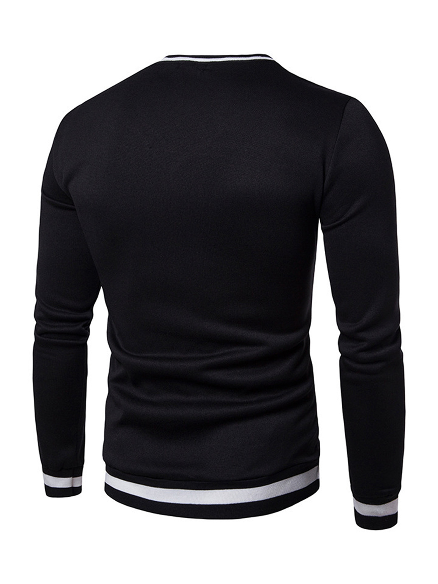 mens colorblock autumn winter warm v neck long sleeve sweatshirt details 6