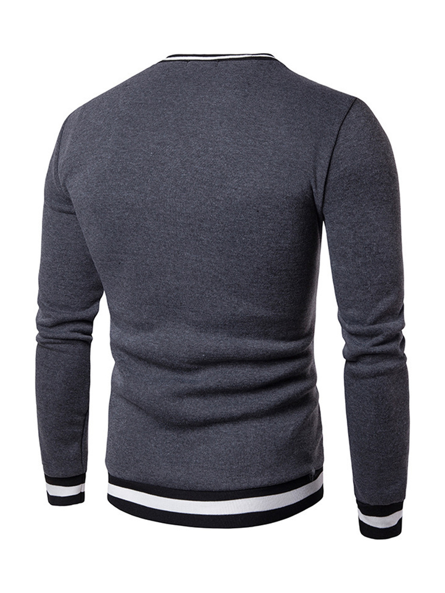 mens colorblock autumn winter warm v neck long sleeve sweatshirt details 7