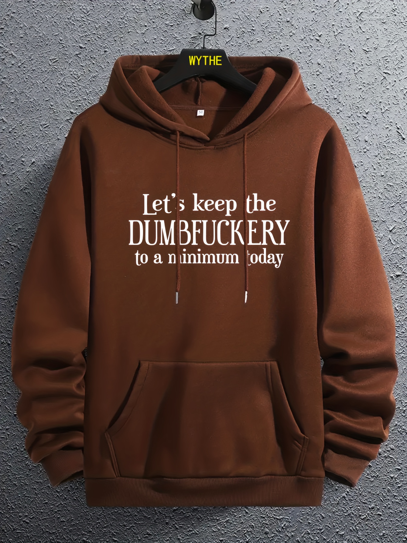 dumfuckery print hoodies for men graphic hoodie with kangaroo pocket comfy loose trendy hooded pullover mens clothing for autumn winter details 0