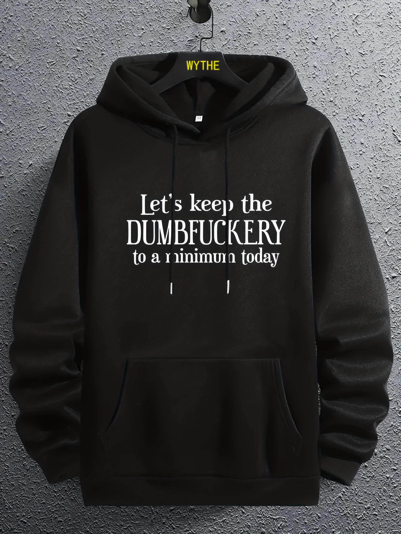 dumfuckery print hoodies for men graphic hoodie with kangaroo pocket comfy loose trendy hooded pullover mens clothing for autumn winter details 10