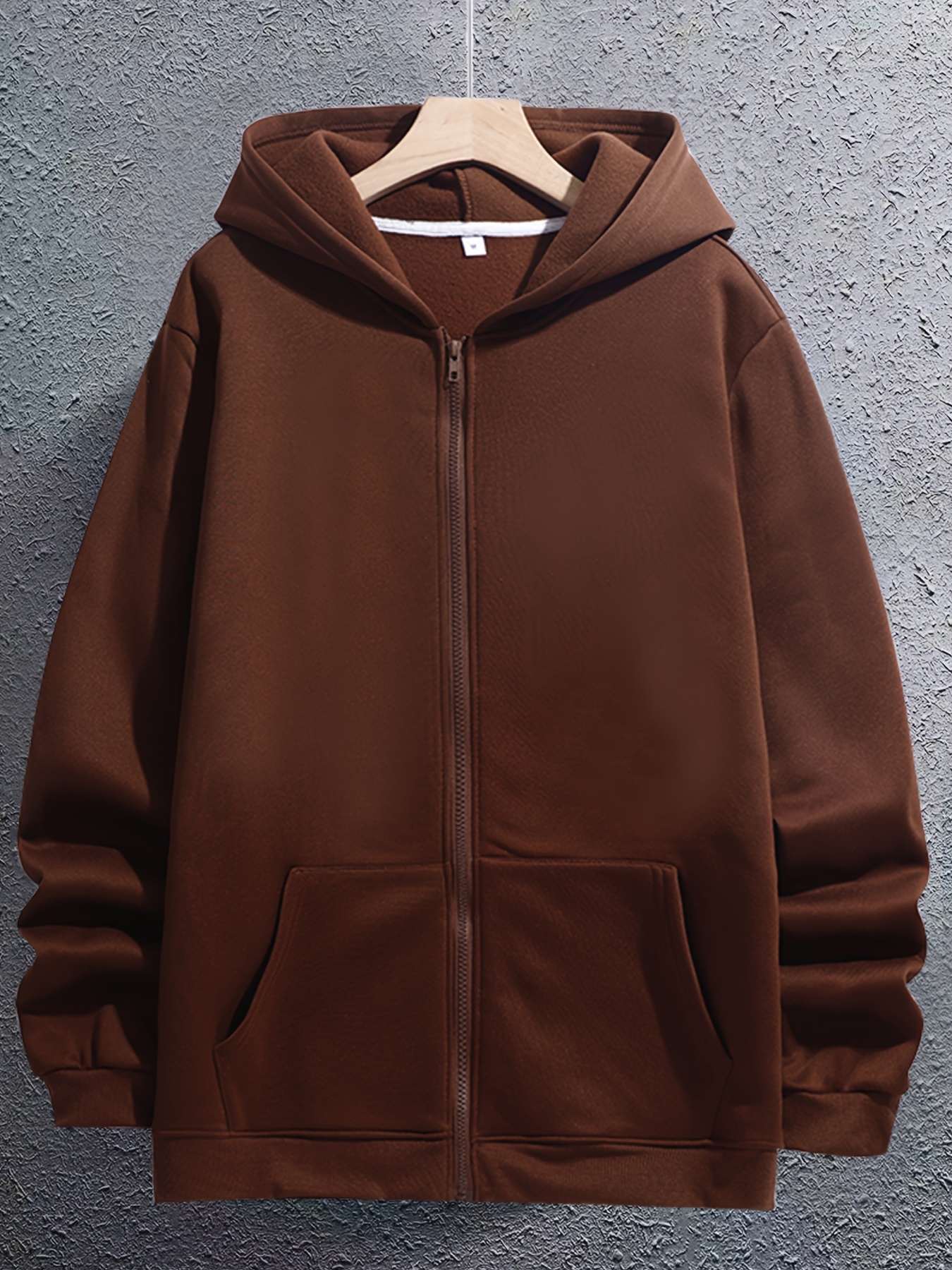 regular solid color mens hooded sweatshirt casual long sleeve hoodies with full zip up mens casual zipper hooded jacket details 13