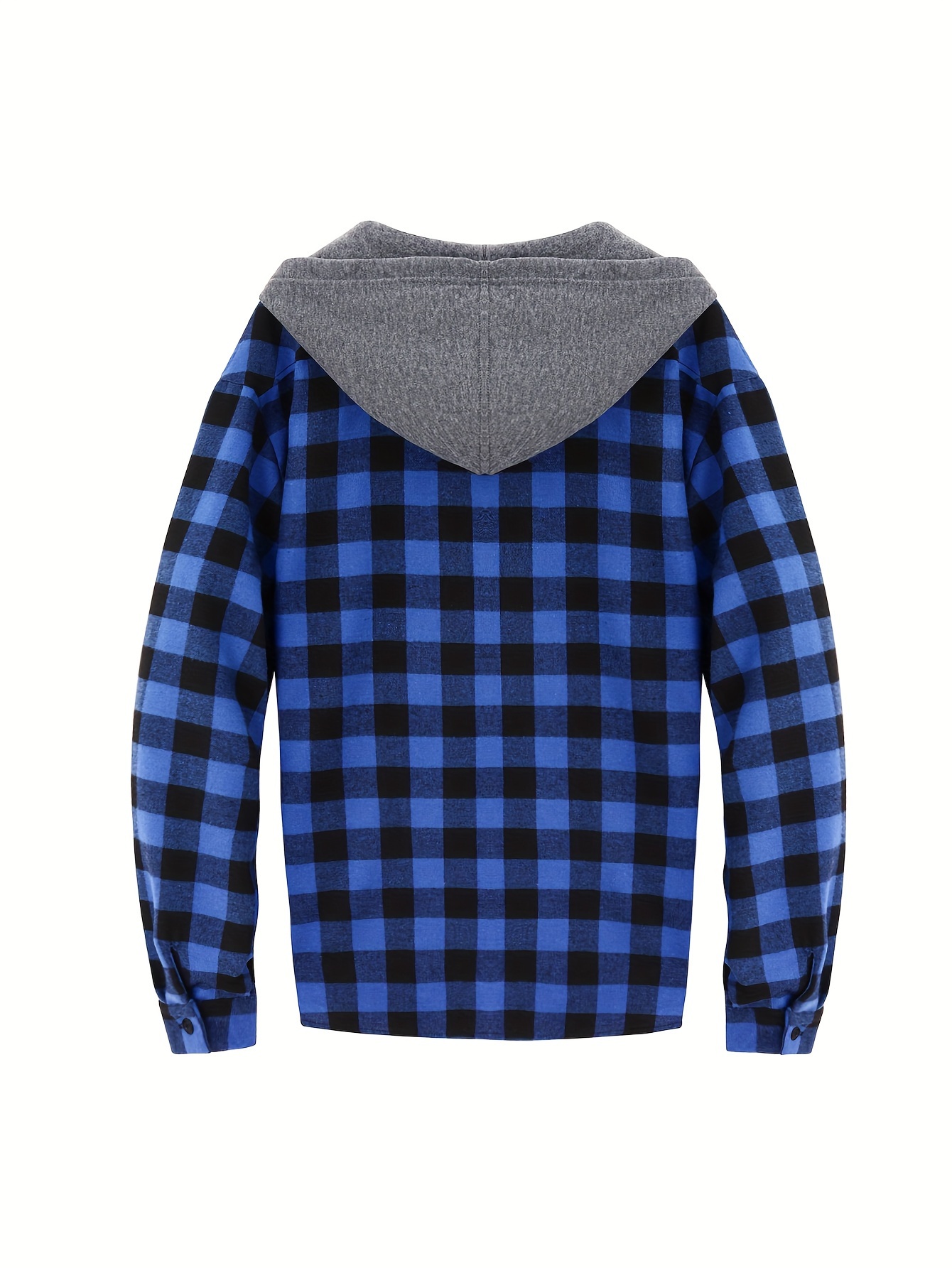 plaid shirt coat for men long sleeve casual regular fit button up hooded shirts jacket details 31