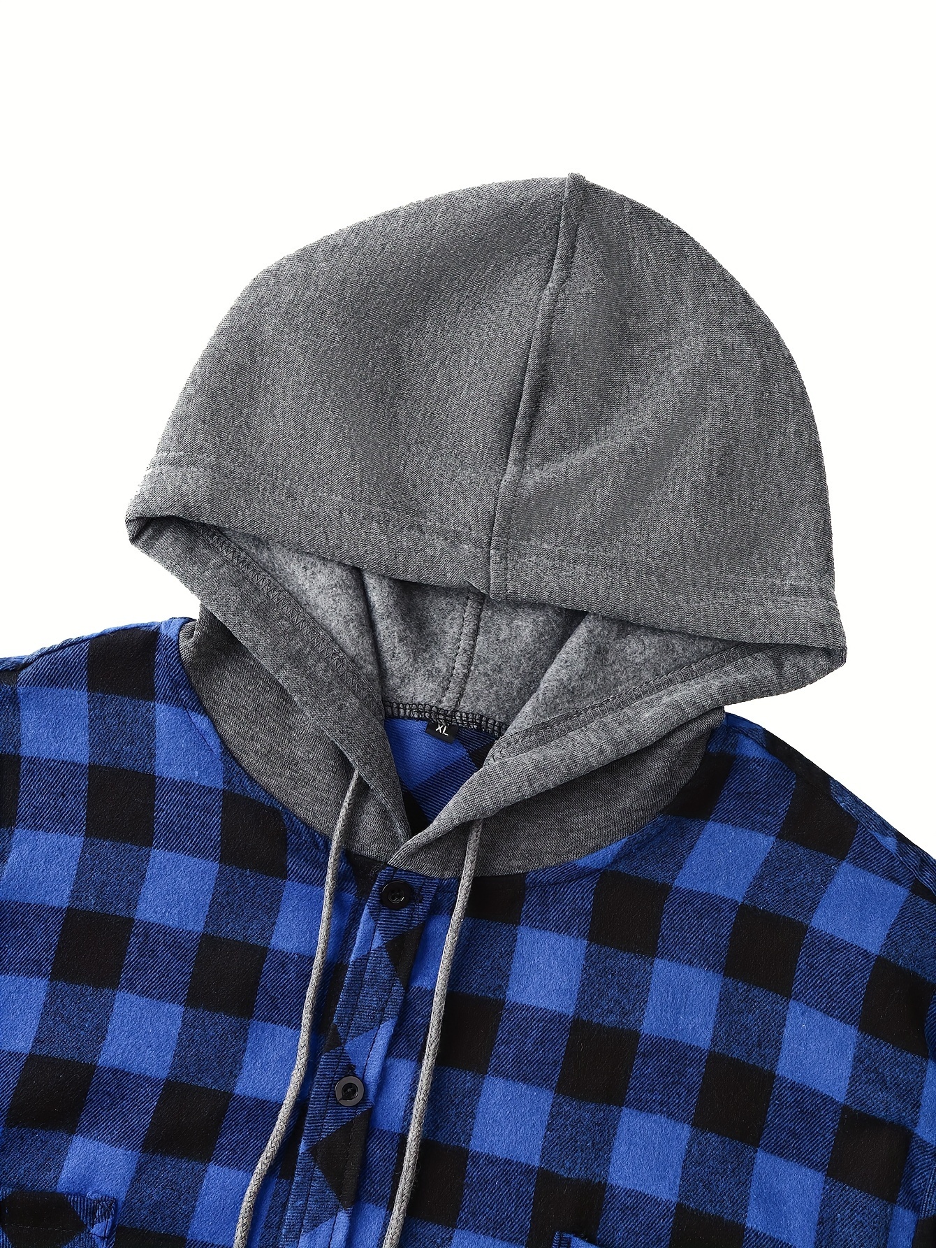 plaid shirt coat for men long sleeve casual regular fit button up hooded shirts jacket details 32