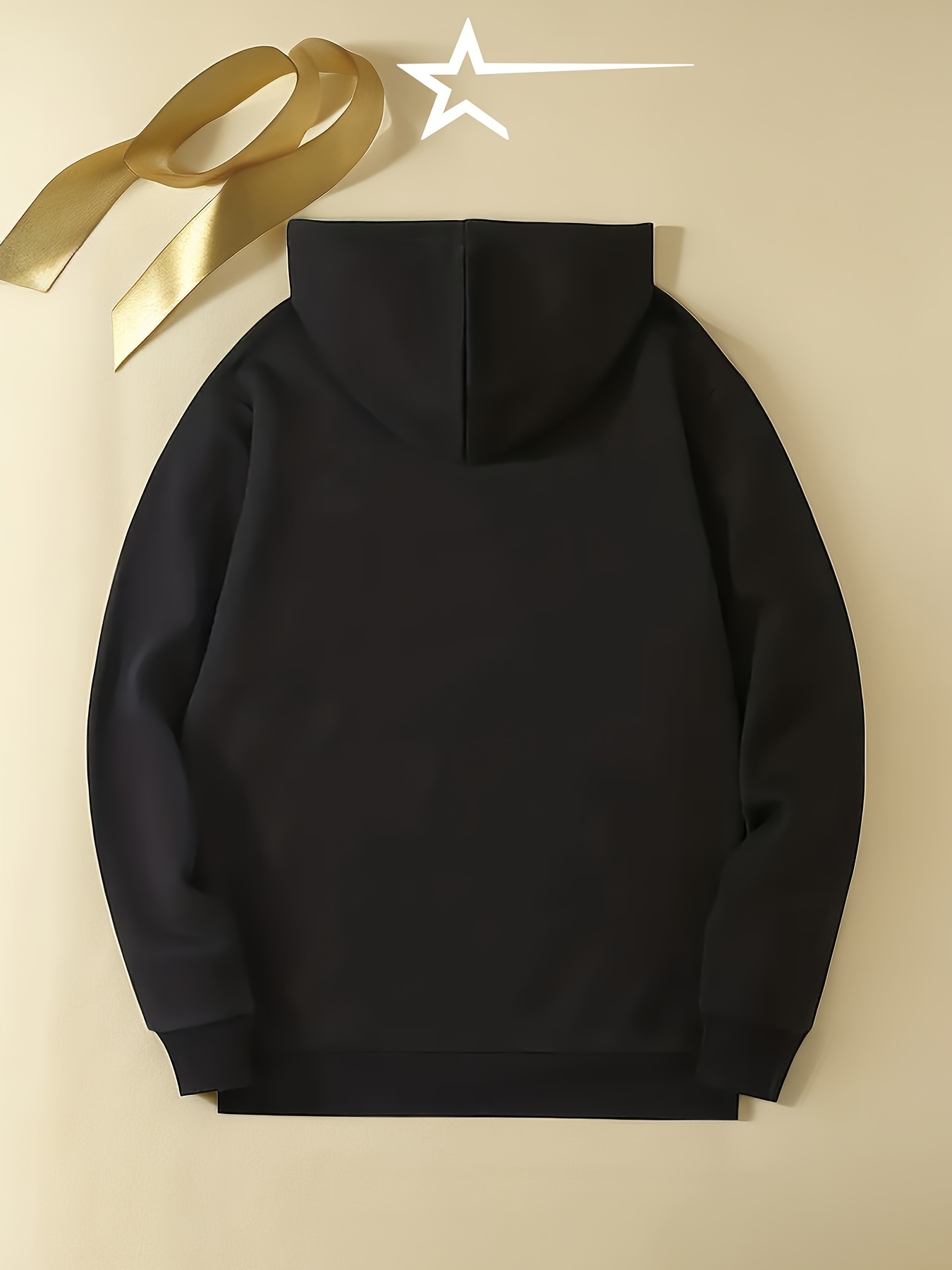 letter print warm hoodie with kangaroo pocket mens casual pullover hooded sweatshirt details 6