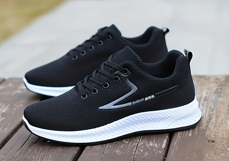 mens lace up sneakers athletic shoes lightweight and breathable running basketball workout gym details 2