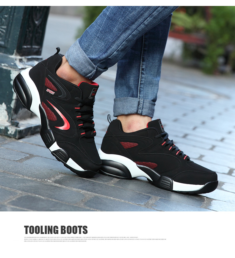 plus size mens trendy high top basketball shoes comfy non slip shock absorption sneakers for mens outdoor activities details 1