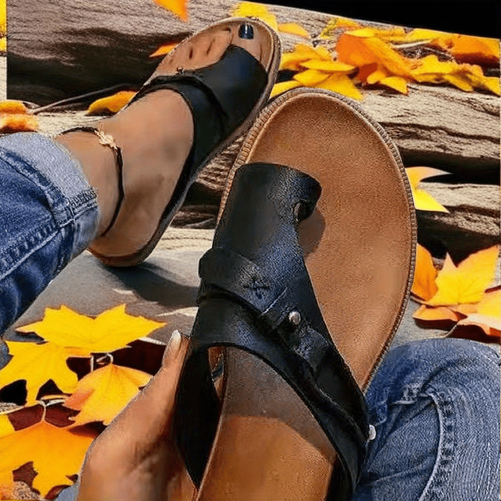 womens toe loop flat slides retro open toe summer beach shoes casual outdoor slide sandals details 1